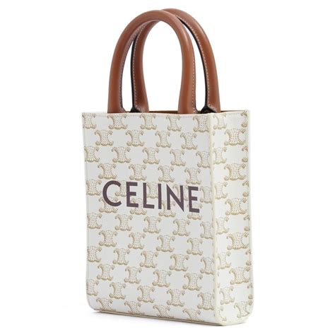 ミニ バーティカル カバ celine / celineプリント入りキャンバス & カーフスキン|ミニ バーティカル トリオンフ キャンバス CELINE カバ / キャン .